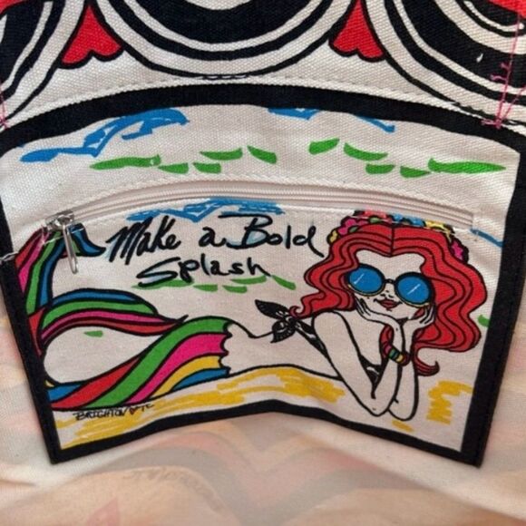 NWT Brighton Rainbow Bright Canvas Tote Bag Love To Be Bold Beach Summer - Picture 10 of 12